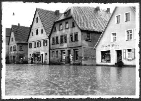 berschwemmung in der Wilhelmstrae 1954 - Bei Klick: Vergrerung in einem neuen Fenster